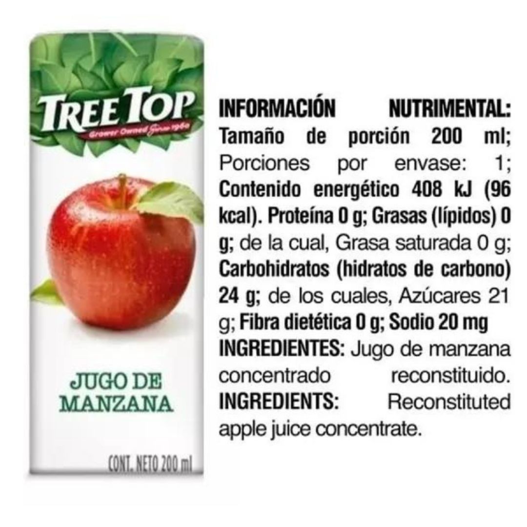 Jugo De Manzana Tree Top Con 20 Tetrapack´s De 200ml