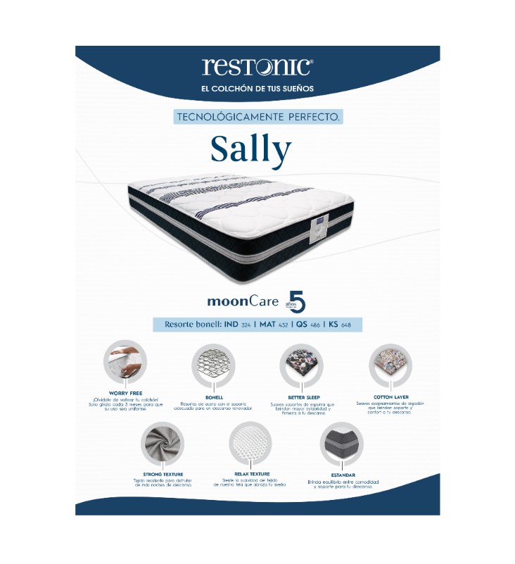 Colchón Matrimonial Restonic Sally Mooncare.