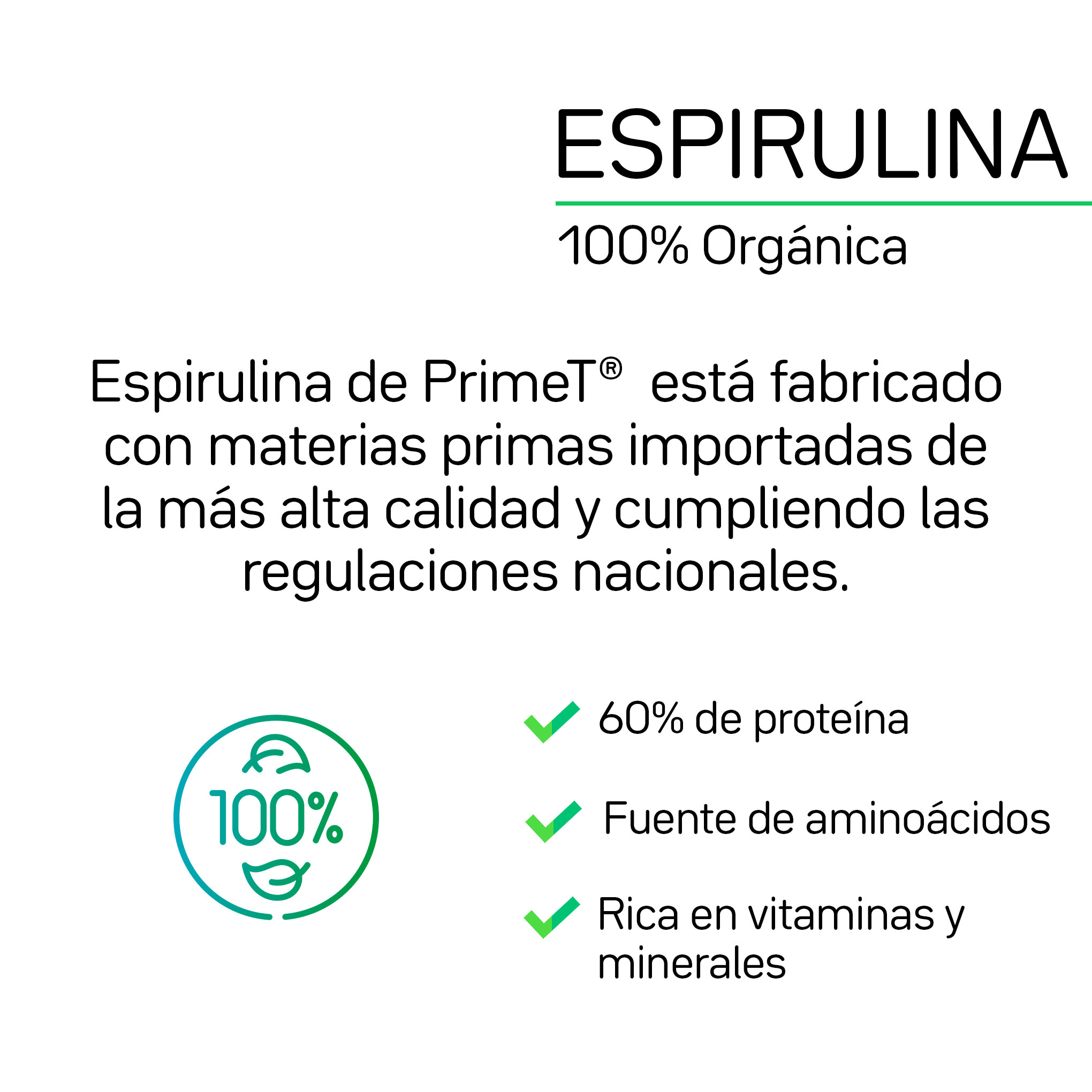 Espirulina Orgánica Primetech Nutrition