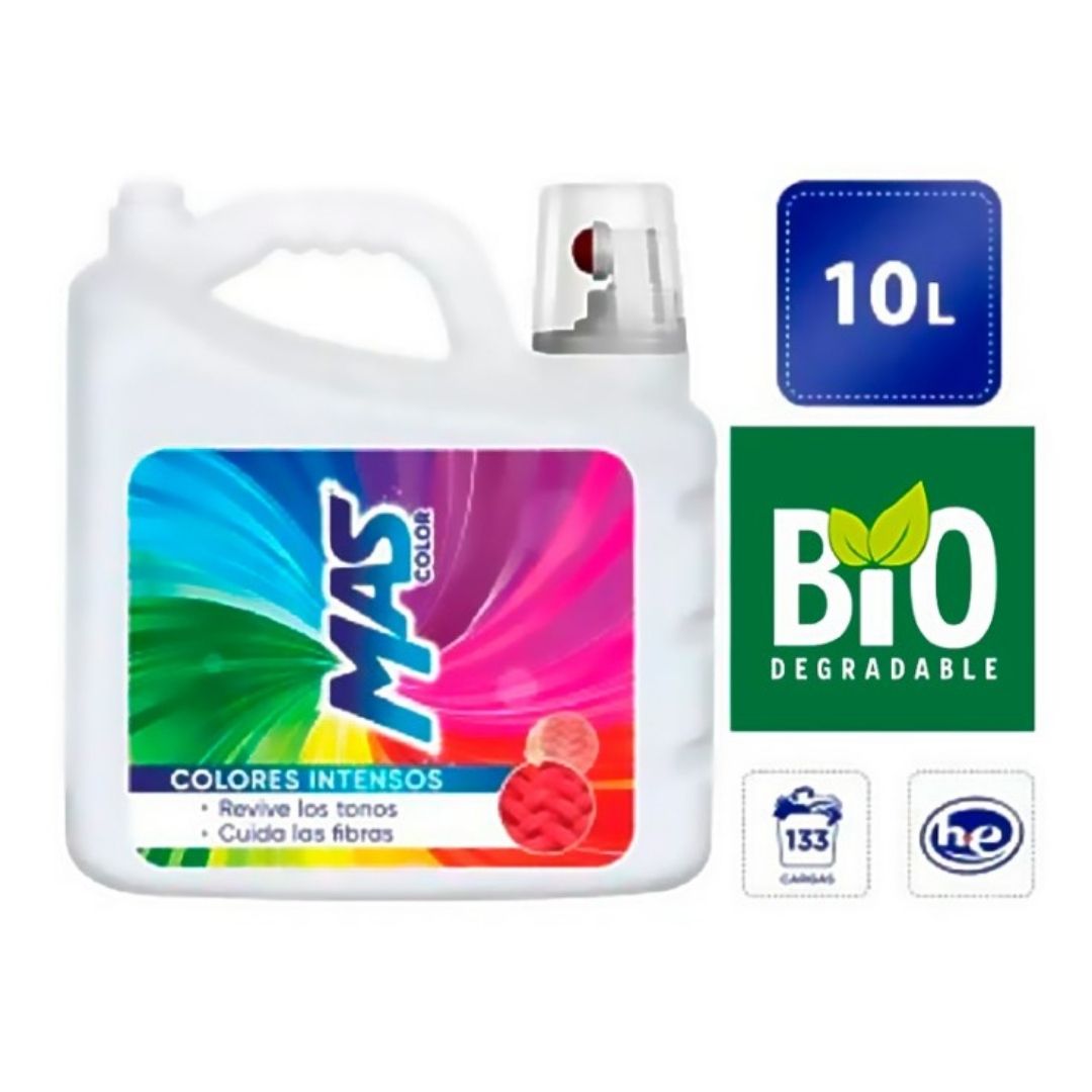Detergente Liquido Mas Color 10 Litros Colores Intensos