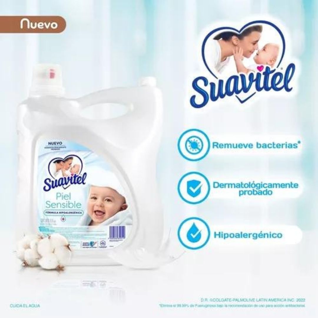 Suavizante De Telas Suavitel Piel Sensible Para Bebe 8.5 Lts