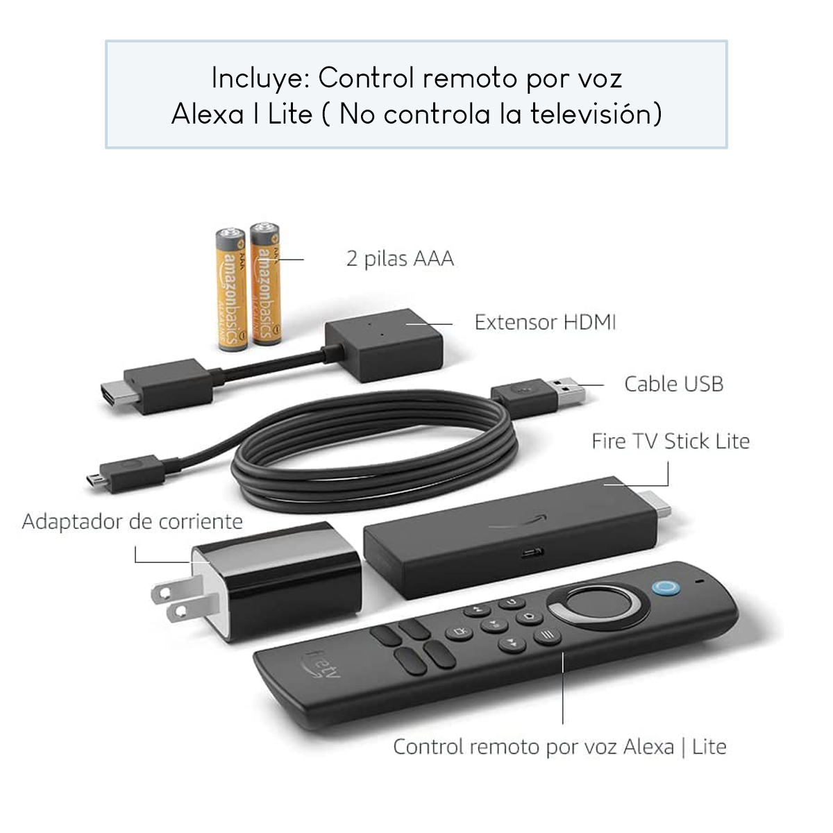 Fire TV Stick Lite control remoto por voz Alexa | Lite (no controla  la televisión), dispositivo de streaming en HD