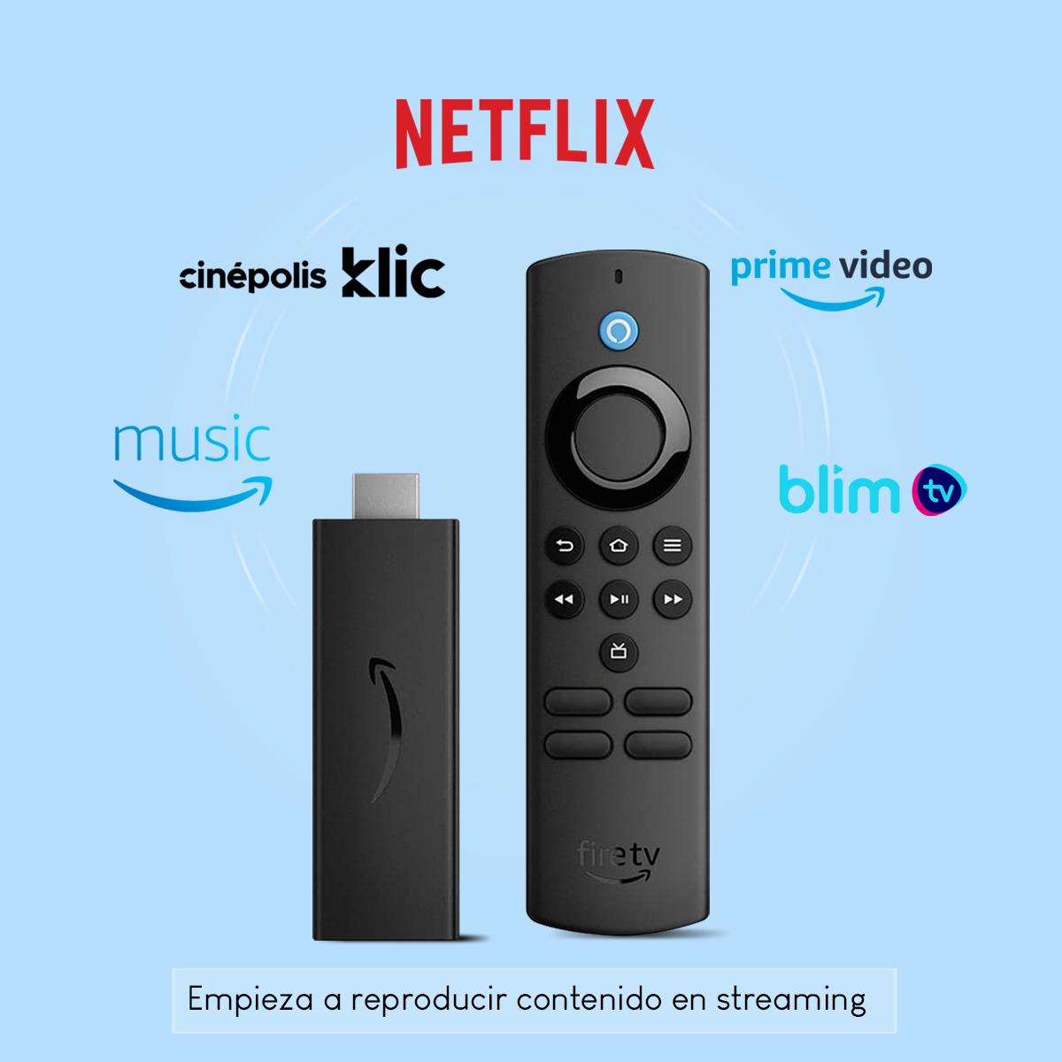 Streaming Amazon Fire TV Stick Lite FHD Quad-Core 8GB Alexa Black