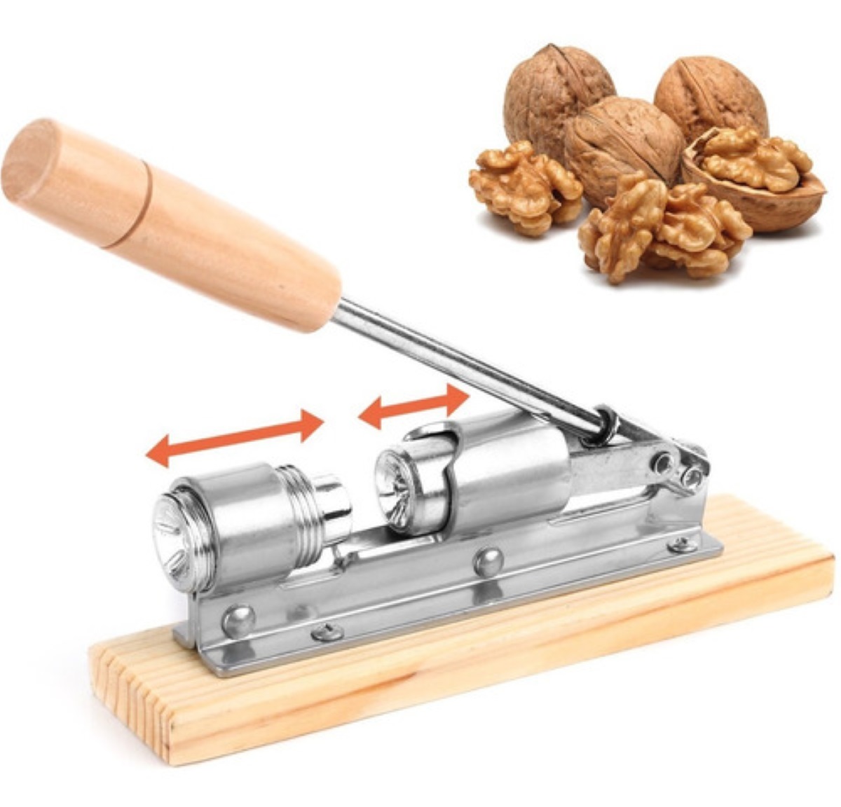 Cascanueces Mecánico De Acero Para Abrir Nueces Rápidamente CAFE CON PLATA