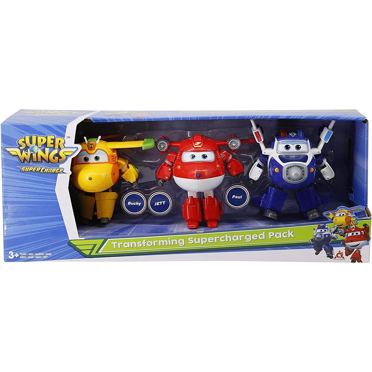 Super Wings Team Amigos Super Cargados Jett, Bucky Y Paul