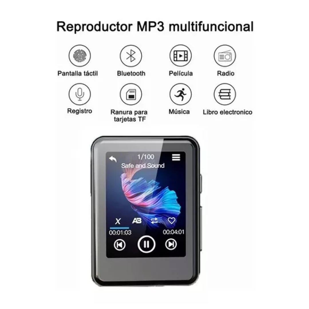 Reproductor Mp3 Con Bluetooth, Táctil, Excelentes Acabados