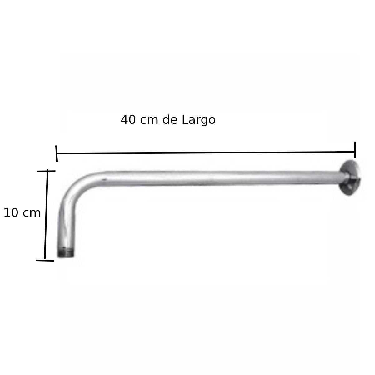 Brazo Para Regadera De 50 Cm De Acero Inoxidable Y Chapeton