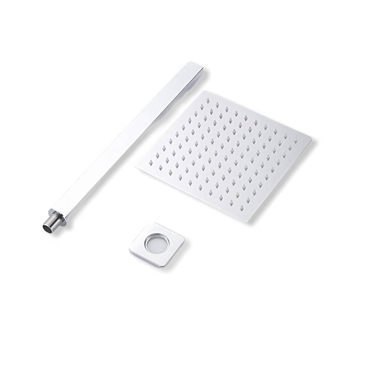 Regadera Acero Inoxidable De 20cm Con Tubo Cuadrado De 40cm 