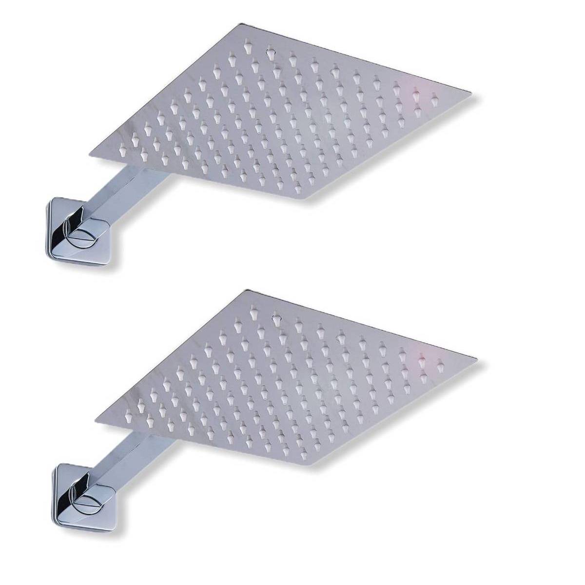 Regadera Acero Inoxidable De 20cm Con Tubo Cuadrado De 40cm 