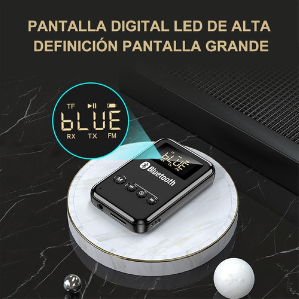 Transmisor/receptor Bluetooth 5.0 Lcd Para Pc, Tv, Altavoces Negro