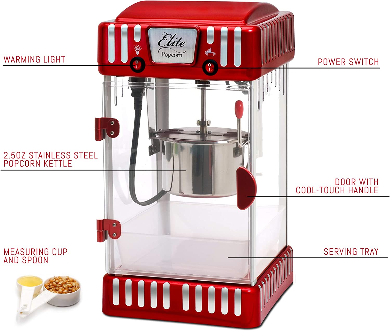 Elite Gourmet Epm330m Máquina Para Hacer Palomitas De Maíz C