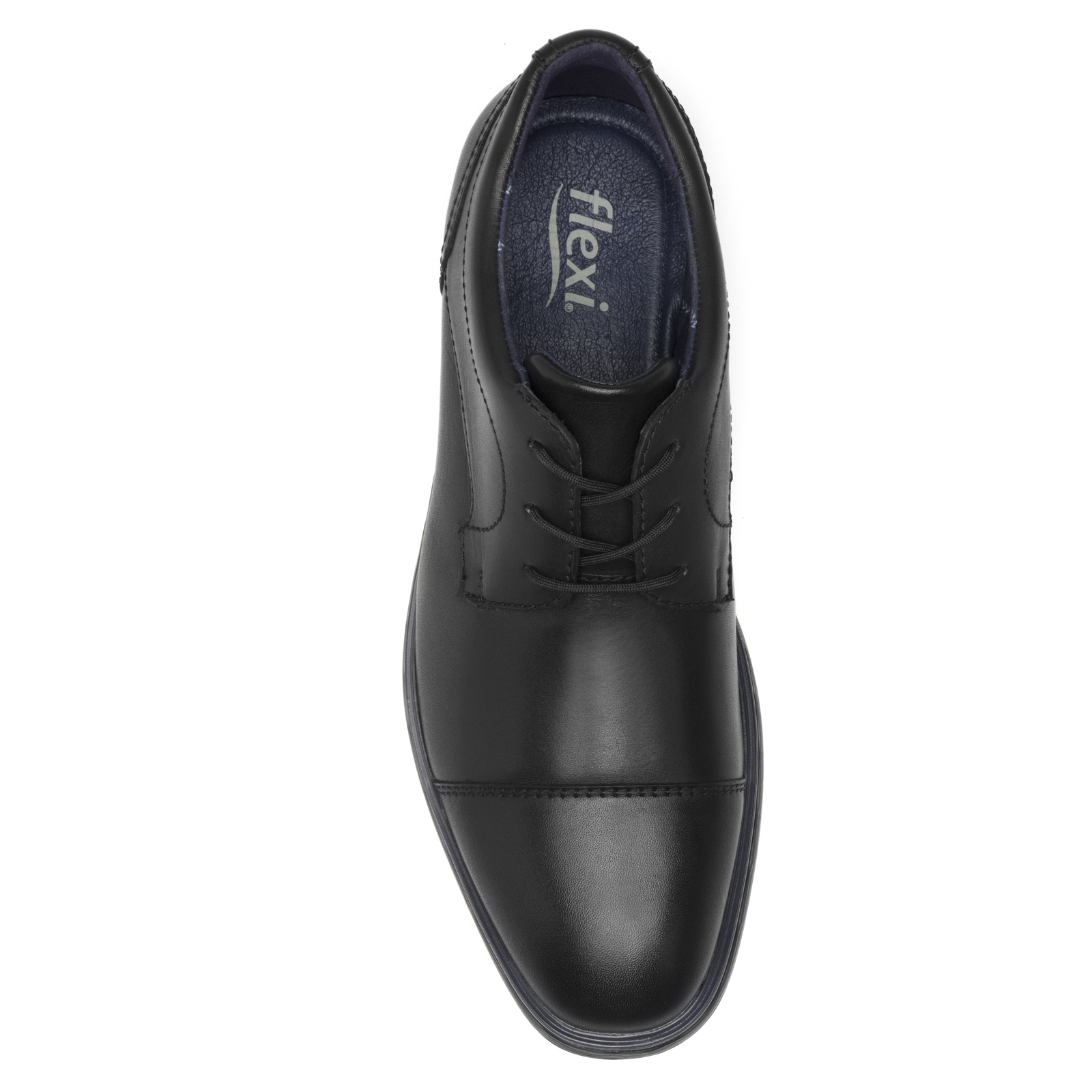 Zapato Derby Negro De Semi Vestir Flexi Hombre 409405 Clasic