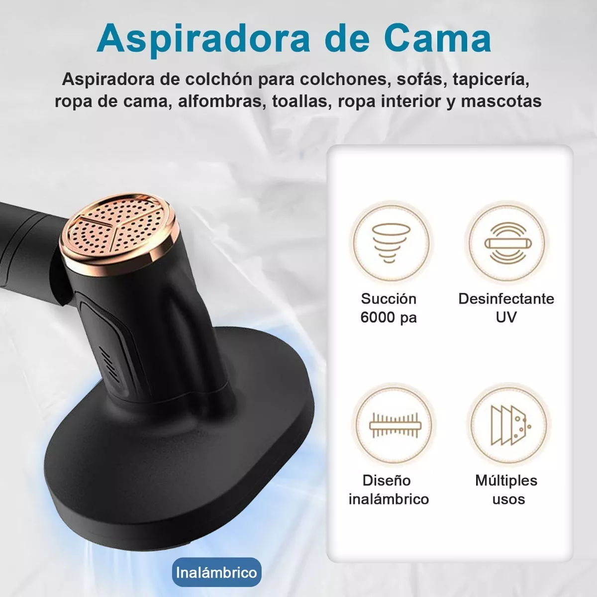 Aspiradora Para Auto Portatil De Mano Inalambrica Con Uv