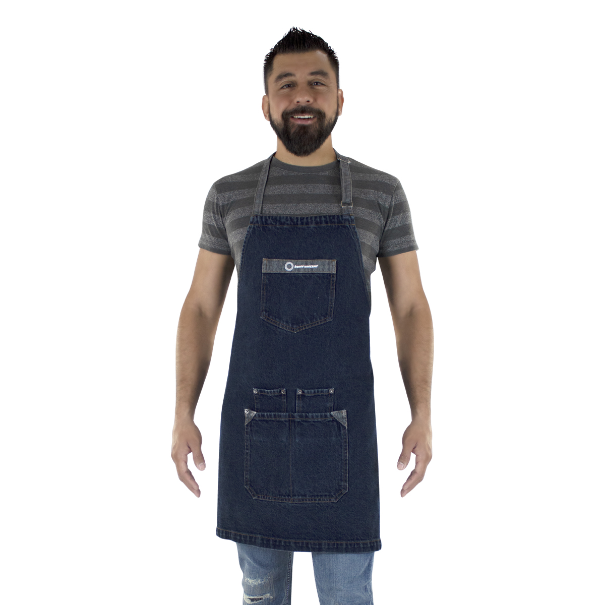 Mandil De Mezclilla Innermotion Azul Marino Estilo Apron #1 Unisex