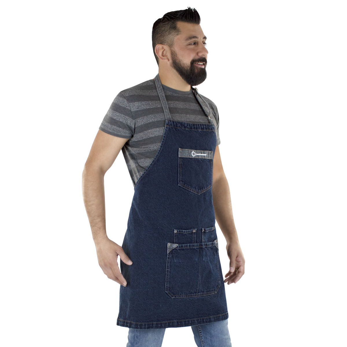 Mandil De Mezclilla Innermotion Azul Marino Estilo Apron #1 Unisex