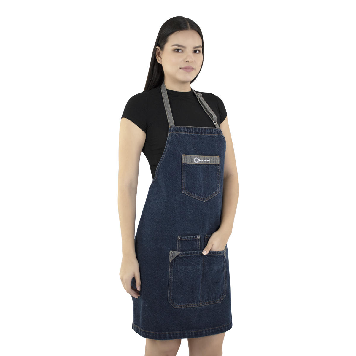 Mandil De Mezclilla Innermotion Azul Marino Estilo Apron #1 Unisex