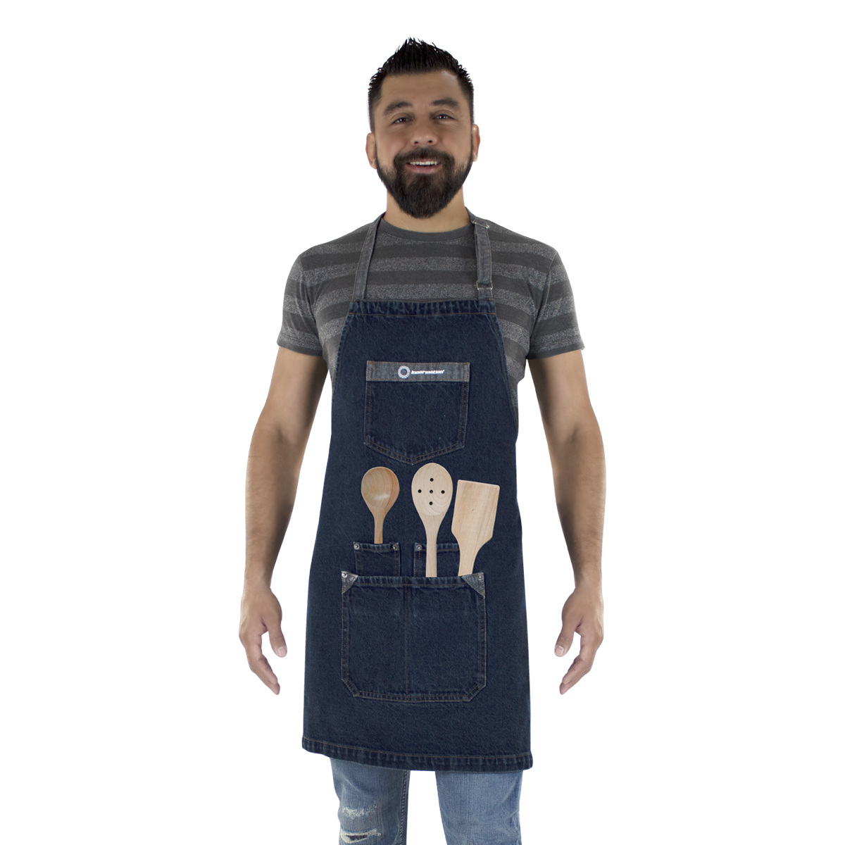 Mandil De Mezclilla Innermotion Azul Marino Estilo Apron #1 Unisex