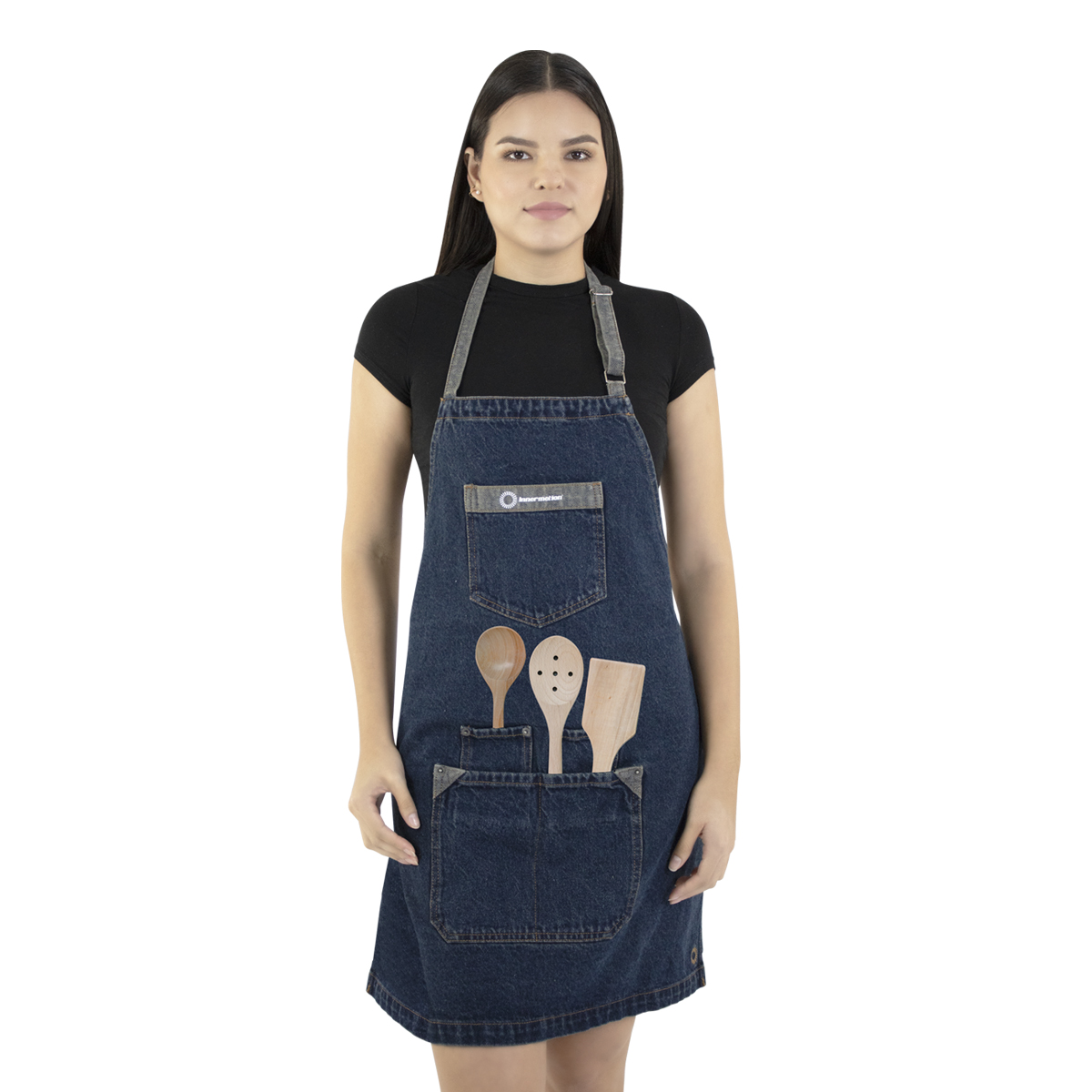 Mandil De Mezclilla Innermotion Azul Marino Estilo Apron #1 Unisex