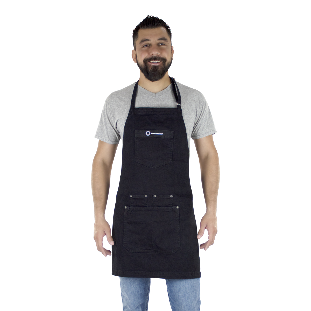 Mandil De Mezclilla Innermotion Negro Estilo Apron #1B Unisex