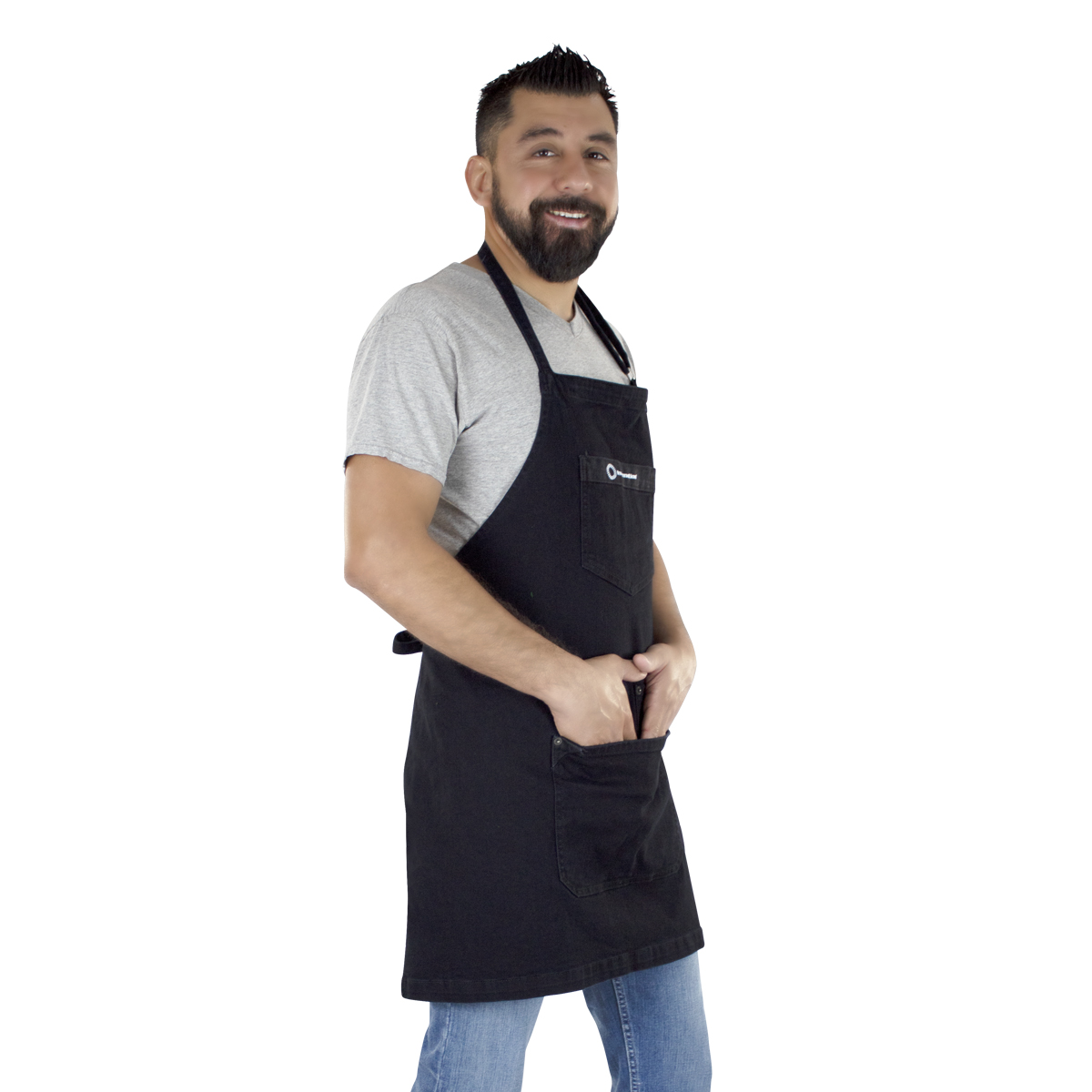 Mandil De Mezclilla Innermotion Negro Estilo Apron #1B Unisex