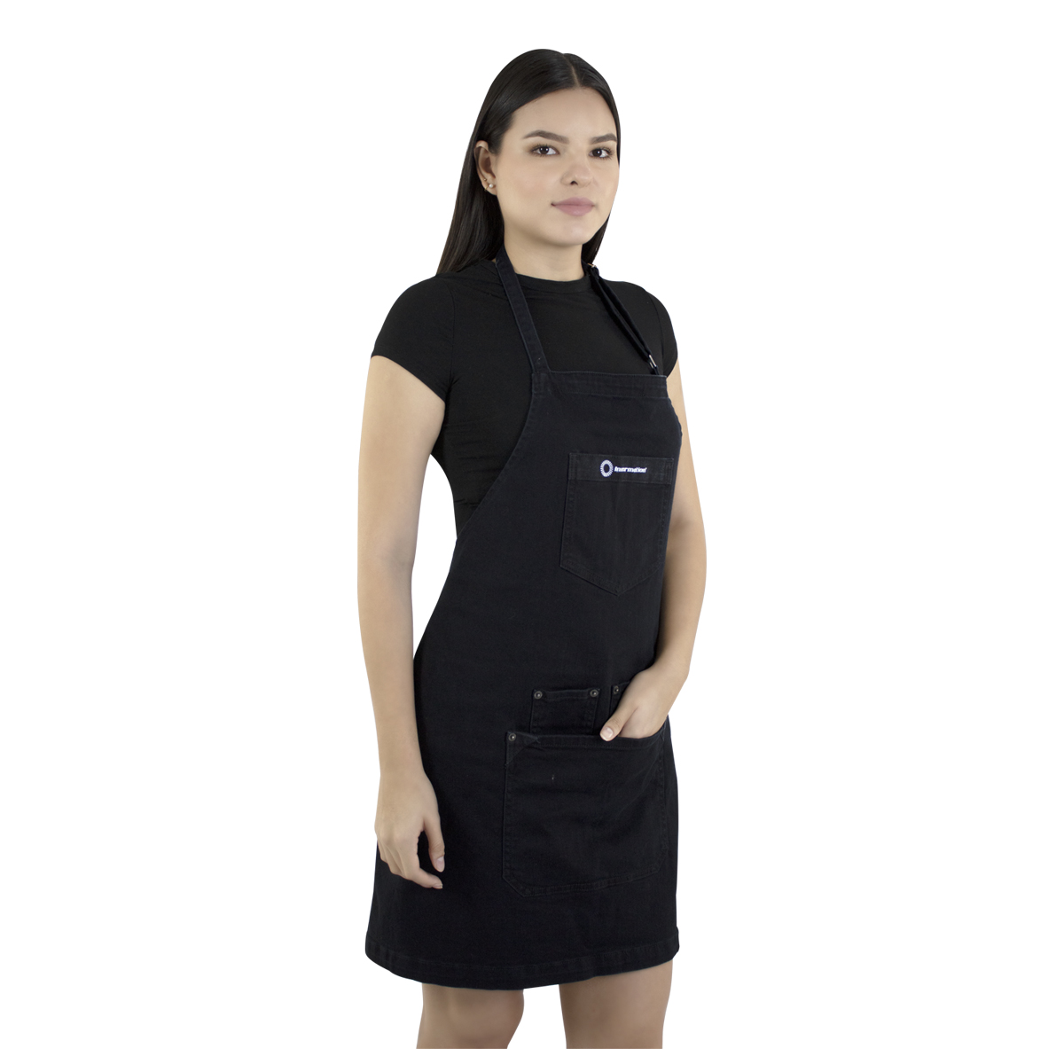 Mandil De Mezclilla Innermotion Negro Estilo Apron #1B Unisex