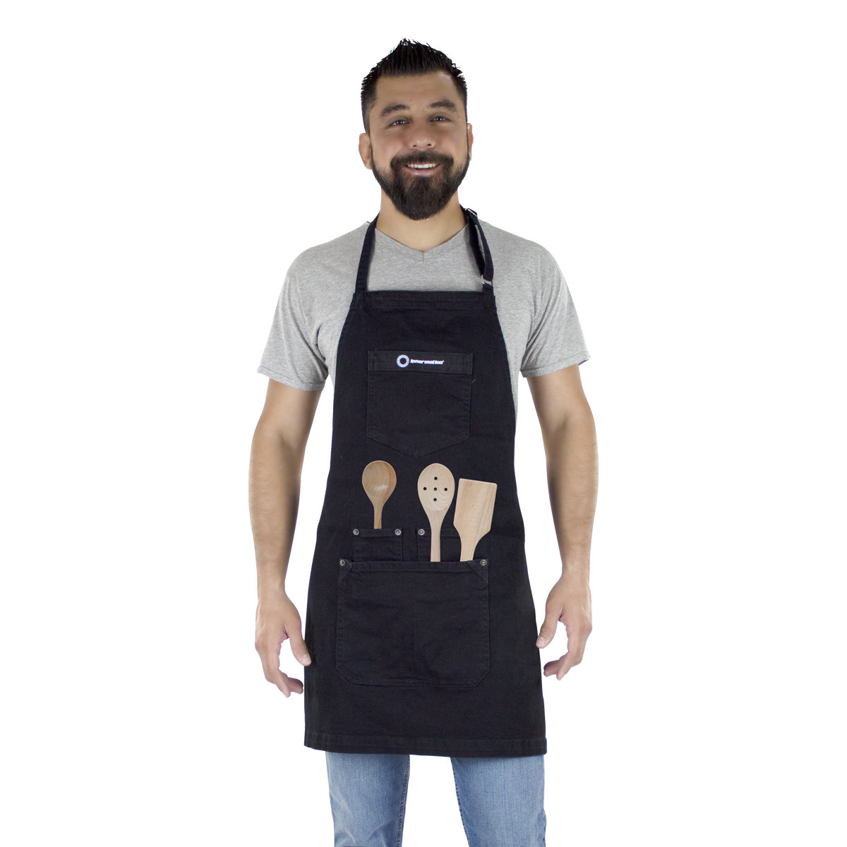 Mandil De Mezclilla Innermotion Negro Estilo Apron #1B Unisex