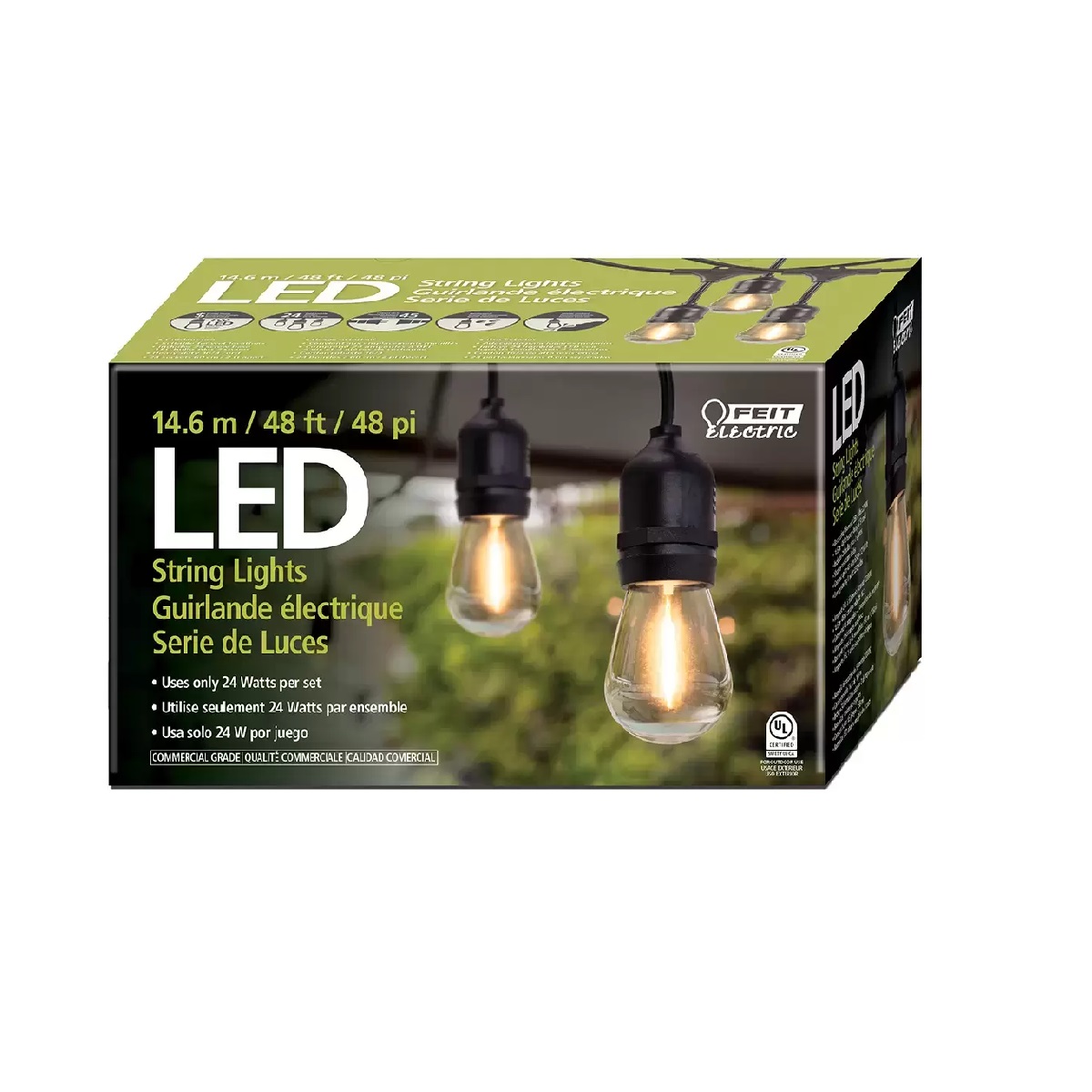 Tira Luces En Serie Led Estilo Vintage Exterior 14.6m 