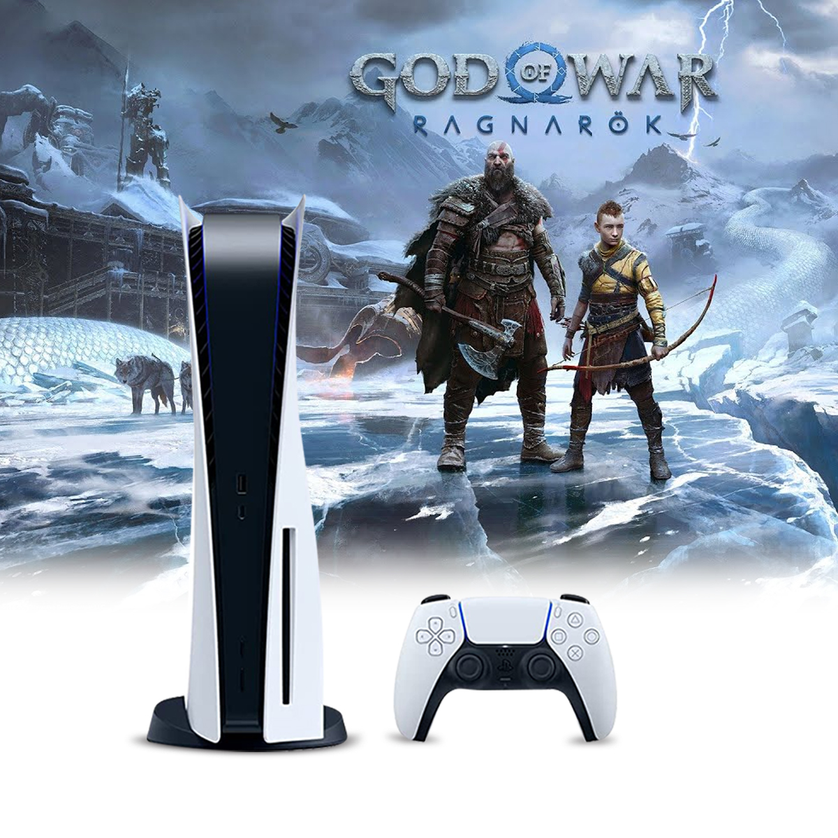 Consola Playstation 5 Edicion Digital God of War Ragnarok Bundle 825GB SSD UHD 4K White USA