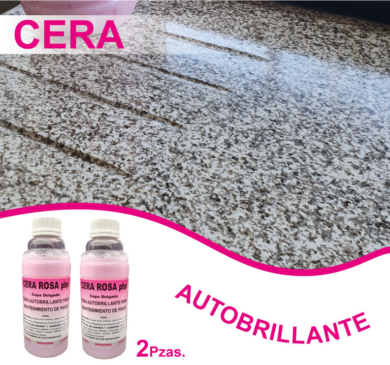 Cera Rosa pbp para brillar Pisos Mármol Vinil Laminado 2Lt