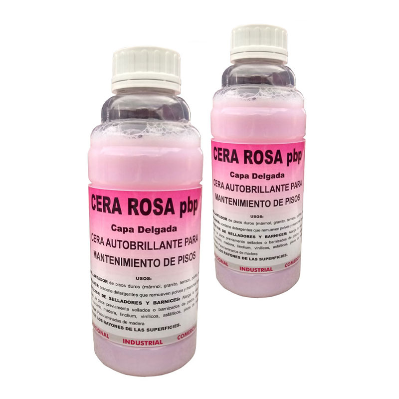 Cera Rosa pbp para brillar Pisos Mármol Vinil Laminado 2Lt