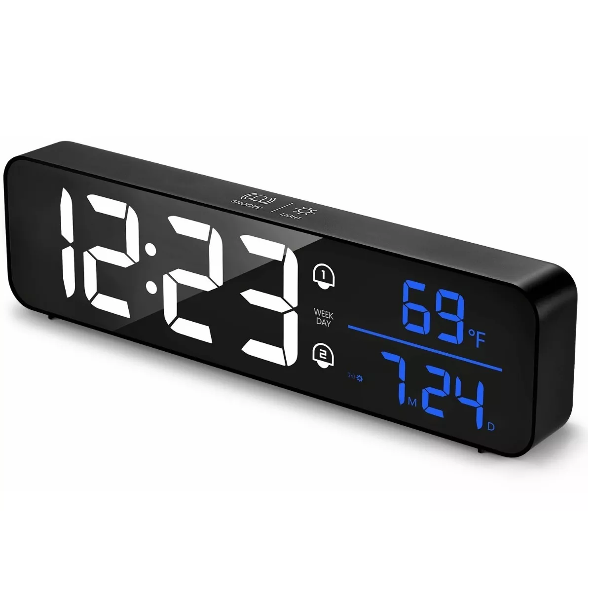 Reloj Despertador Digital Visualización Grande Led