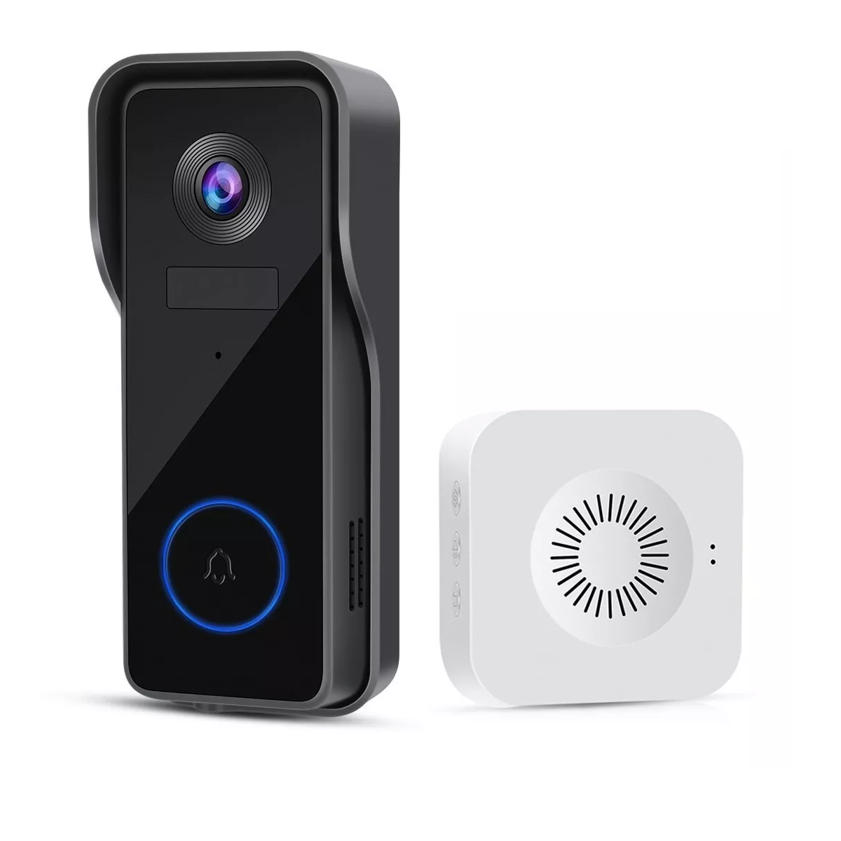 Videoportero WiFi, 2 Monitores 100‑240V Detección de Movimiento Inalámbrico  Timbre de Video Visión Nocturna para(#1)