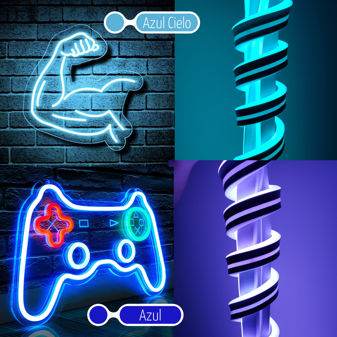 Tira Led Neón Flex con Eliminador Unicolor Decorativa 5 Metros Anti Agua DOSYU 
