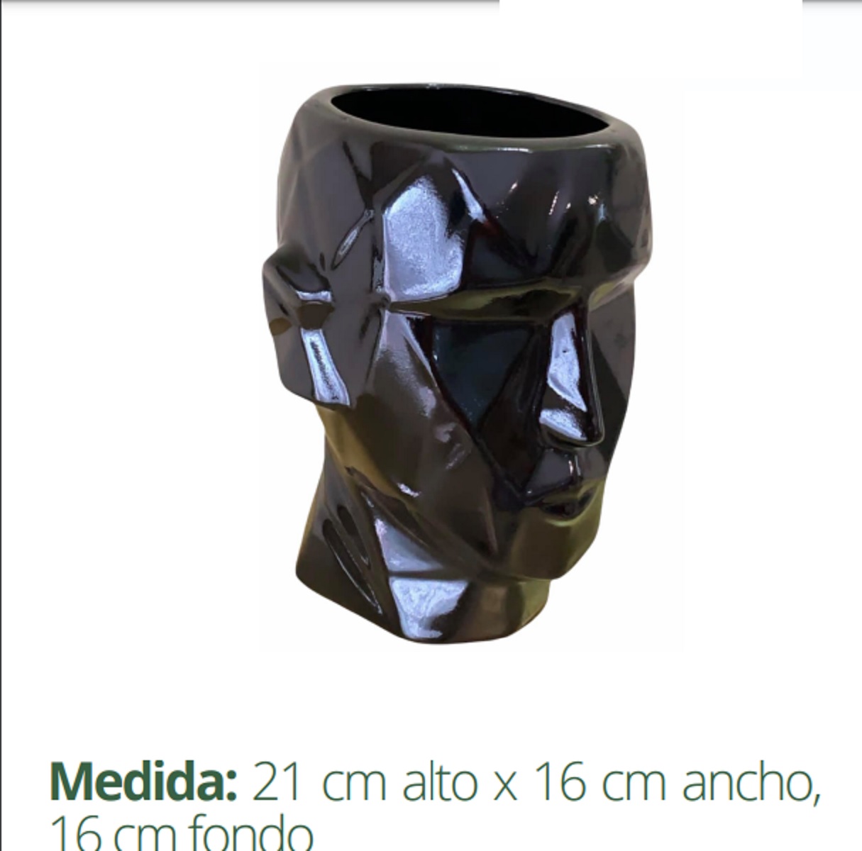 Figura Maceta Decorativa De Cerámica  Galería Oneris Rostro geométrico Grande