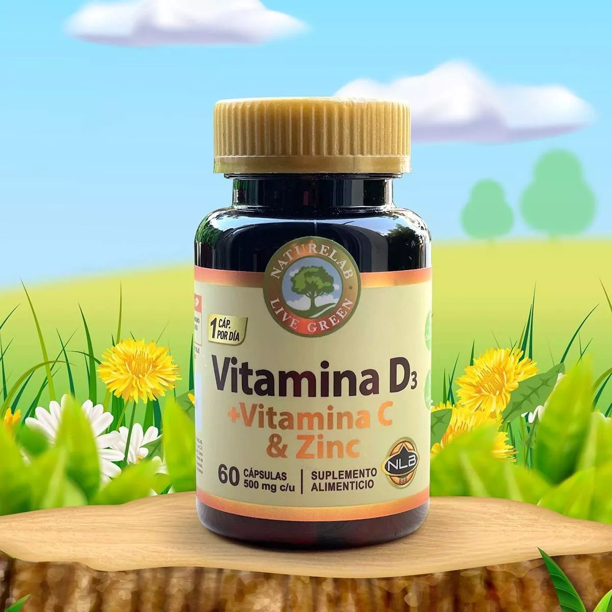 Vitamina D3 + Vitamina C & Zinc 400 Iu 30 Cápsulas Naturelab