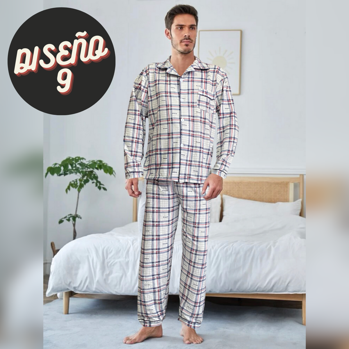 Pijama Hombre Invierno Set 2 Pzas Pantalon Camisa Caballero D8-D10
