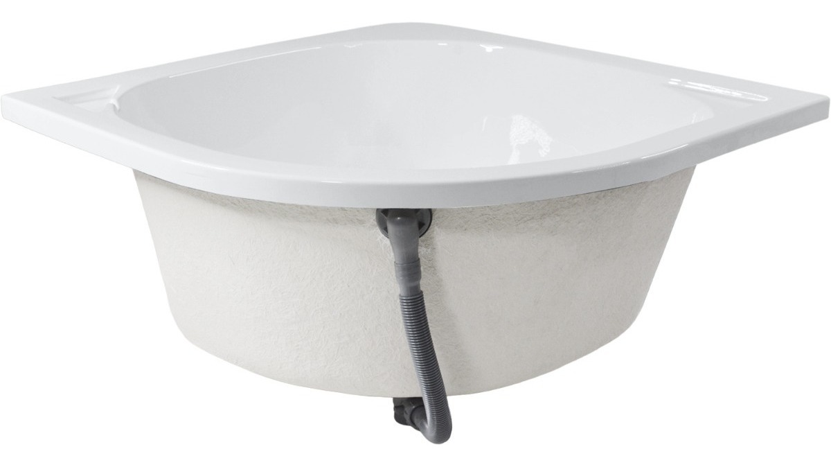 Tina Bañera Esquinera Fibra De Vidrio Sin Hidro Masaje 90x90 cm