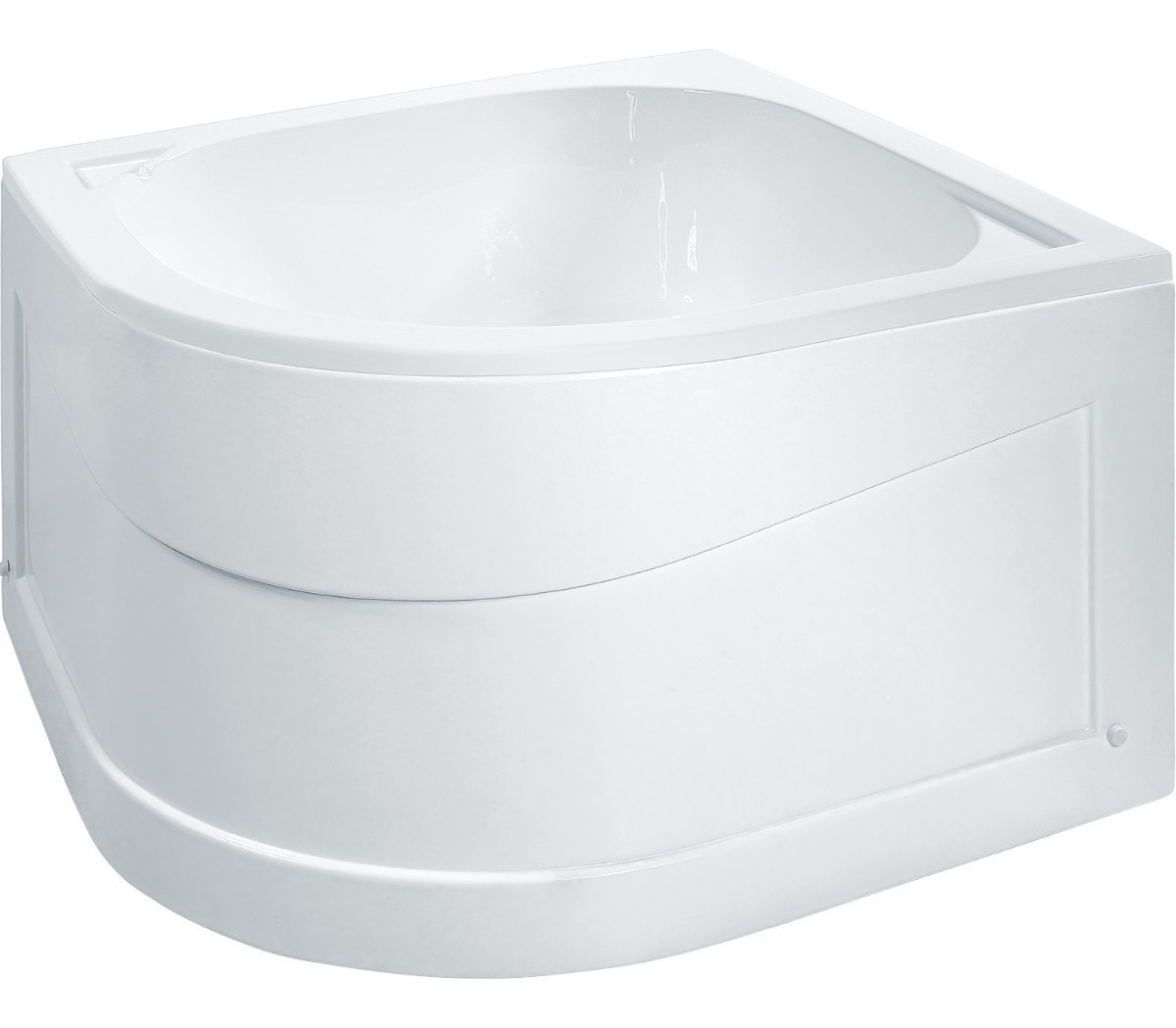 Tina Bañera Esquinera Fibra De Vidrio Sin Hidro Masaje 80x80 cm