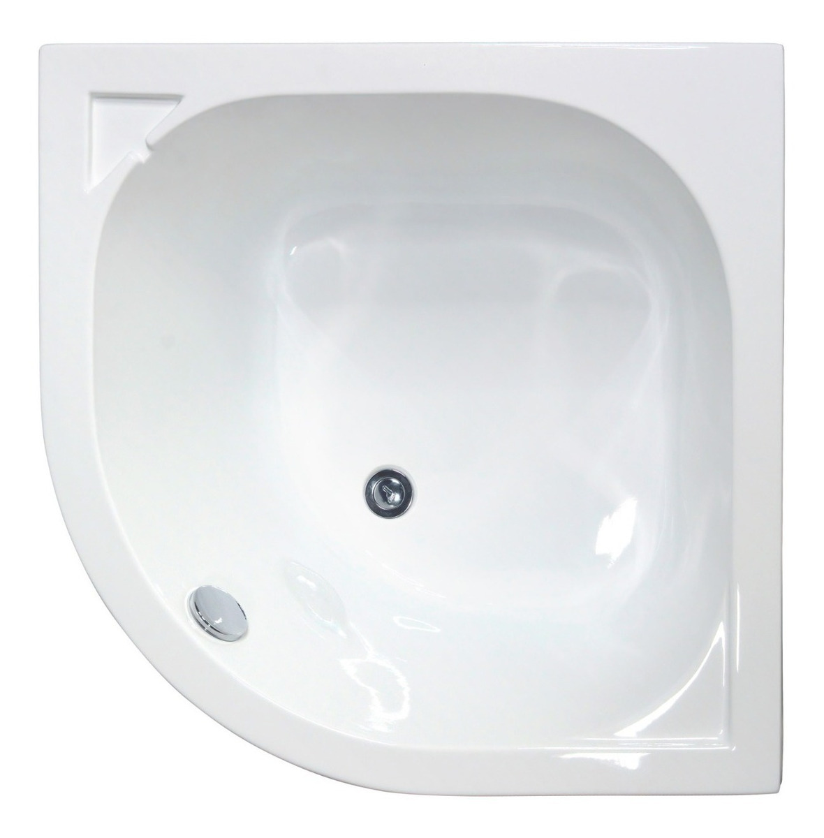 Tina Bañera Esquinera Fibra De Vidrio Sin Hidro Masaje 80x80 cm