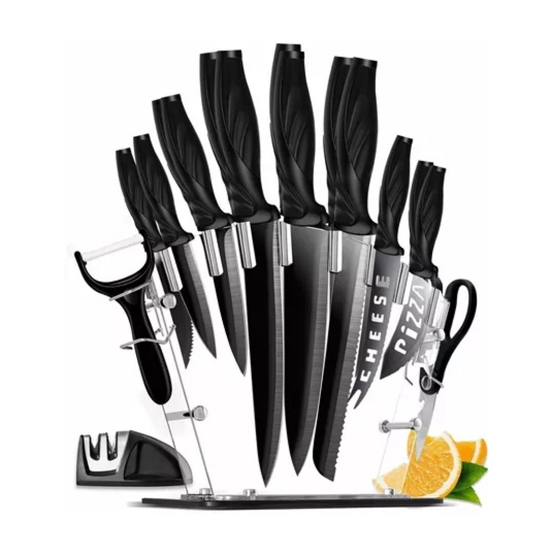 Soporte para cuchillos de cocina de acero inoxidable, malla de