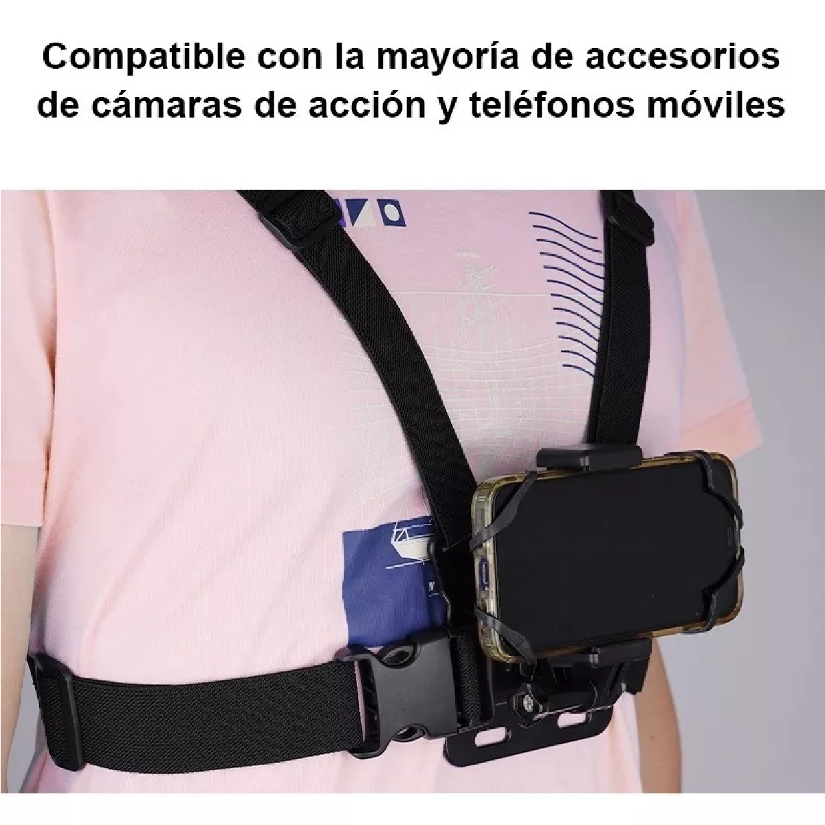 Soporte Al Pecho Con Correa Por Cámara Gopro Clip Teléfono