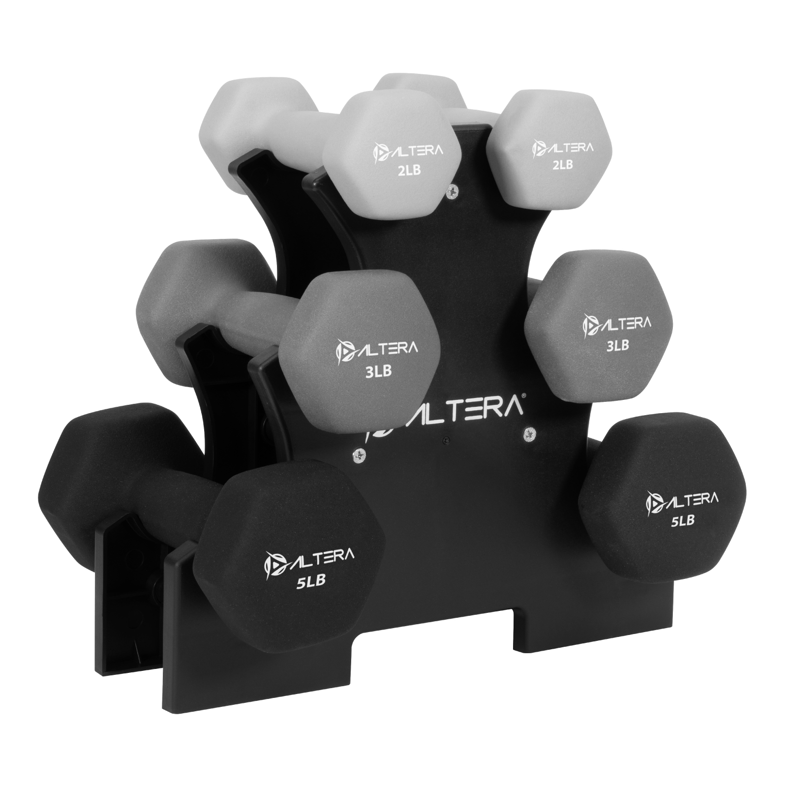 Kit con Pares Mancuernas Hexagonales Altera 2, y Lbs con