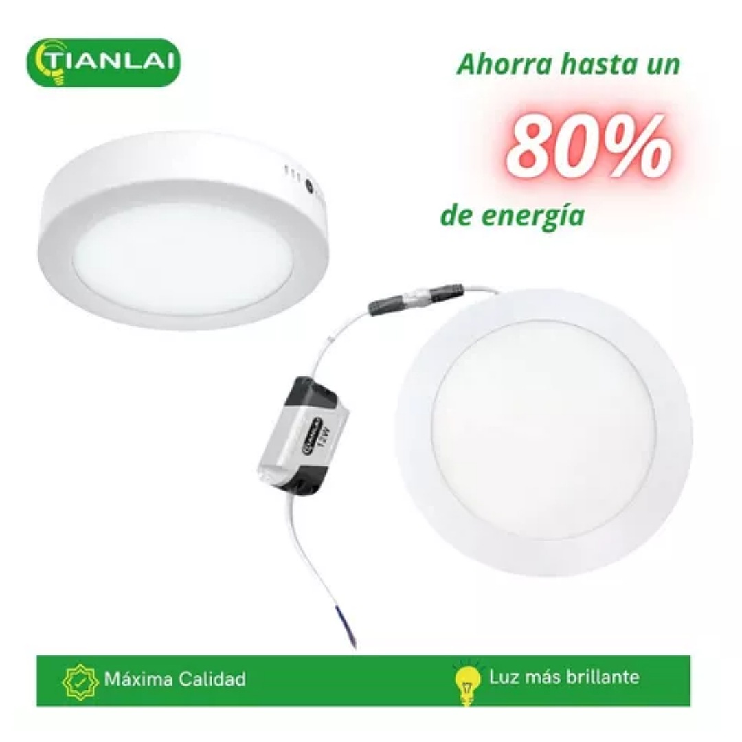 Lampara De Sobreponer Led 18w Luminaria Plafón 10 Piezas.