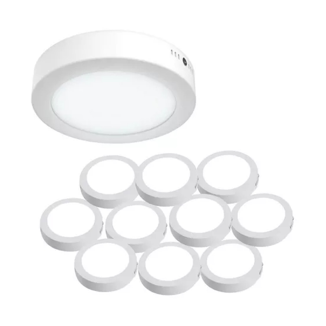 Lampara De Sobreponer Led 18w Luminaria Plafón 10 Piezas.