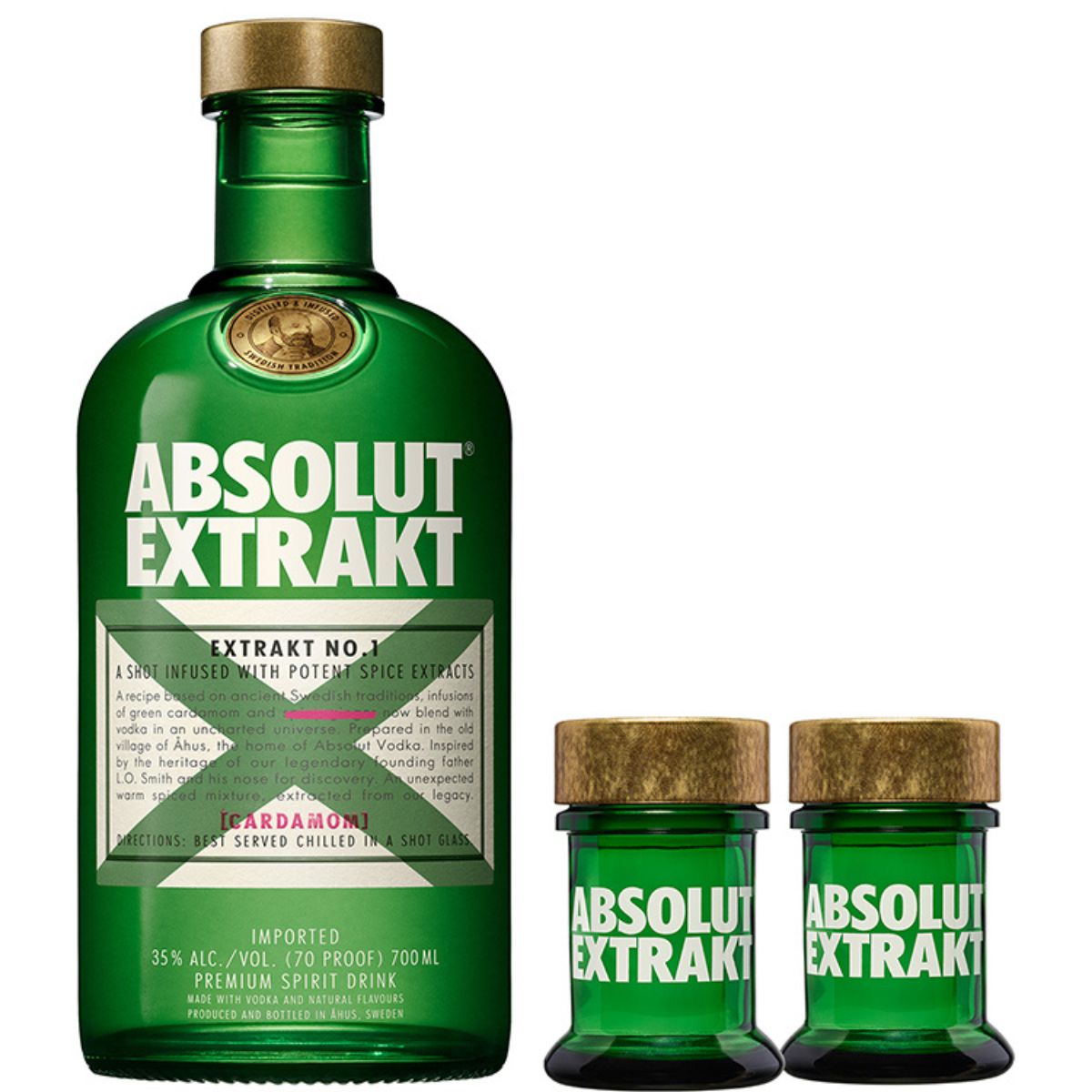 Vodka Absolut Extrakt 700 mL + 2 Shots