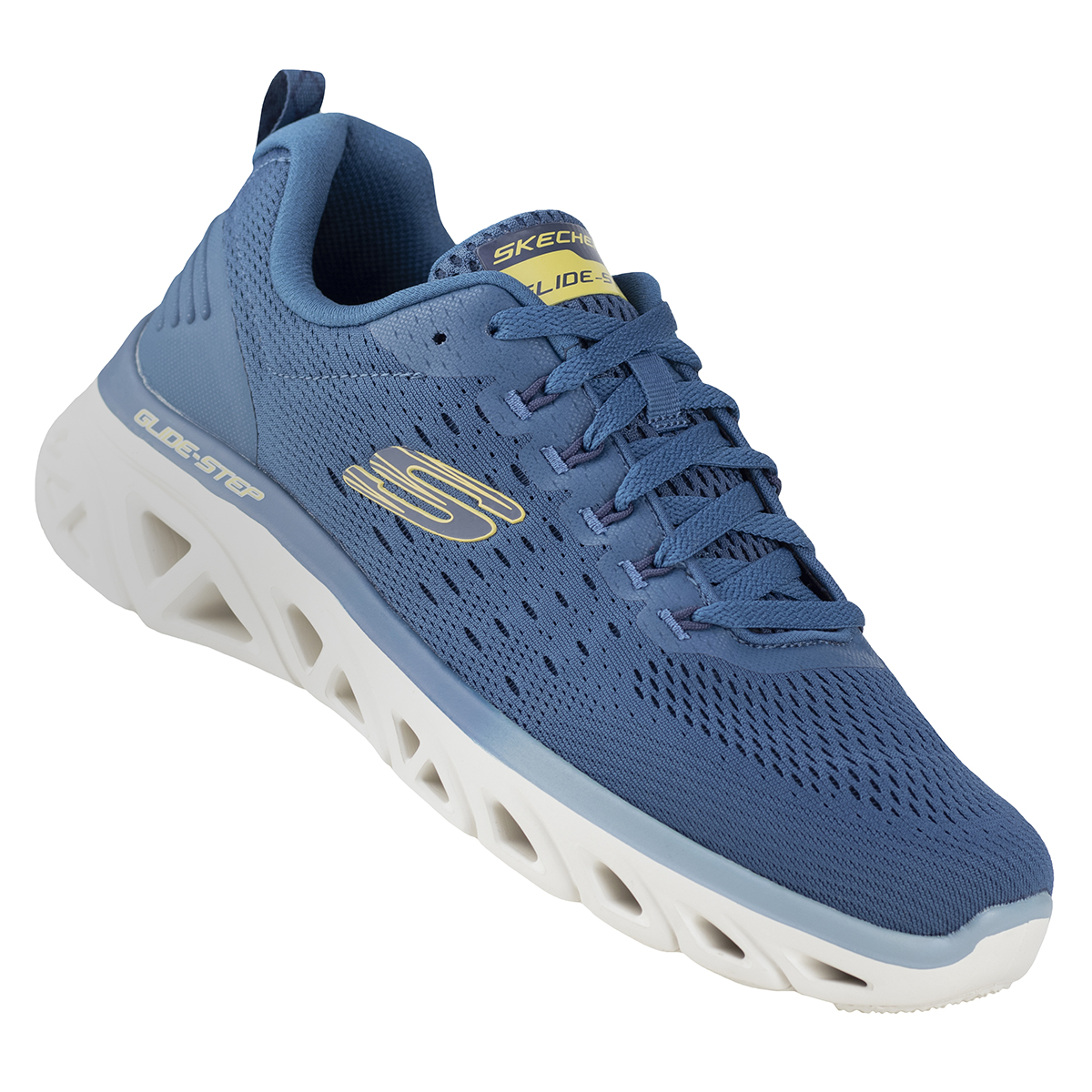 Tenis Running Hombre Skechers 232269 Glide Step Azul Memory