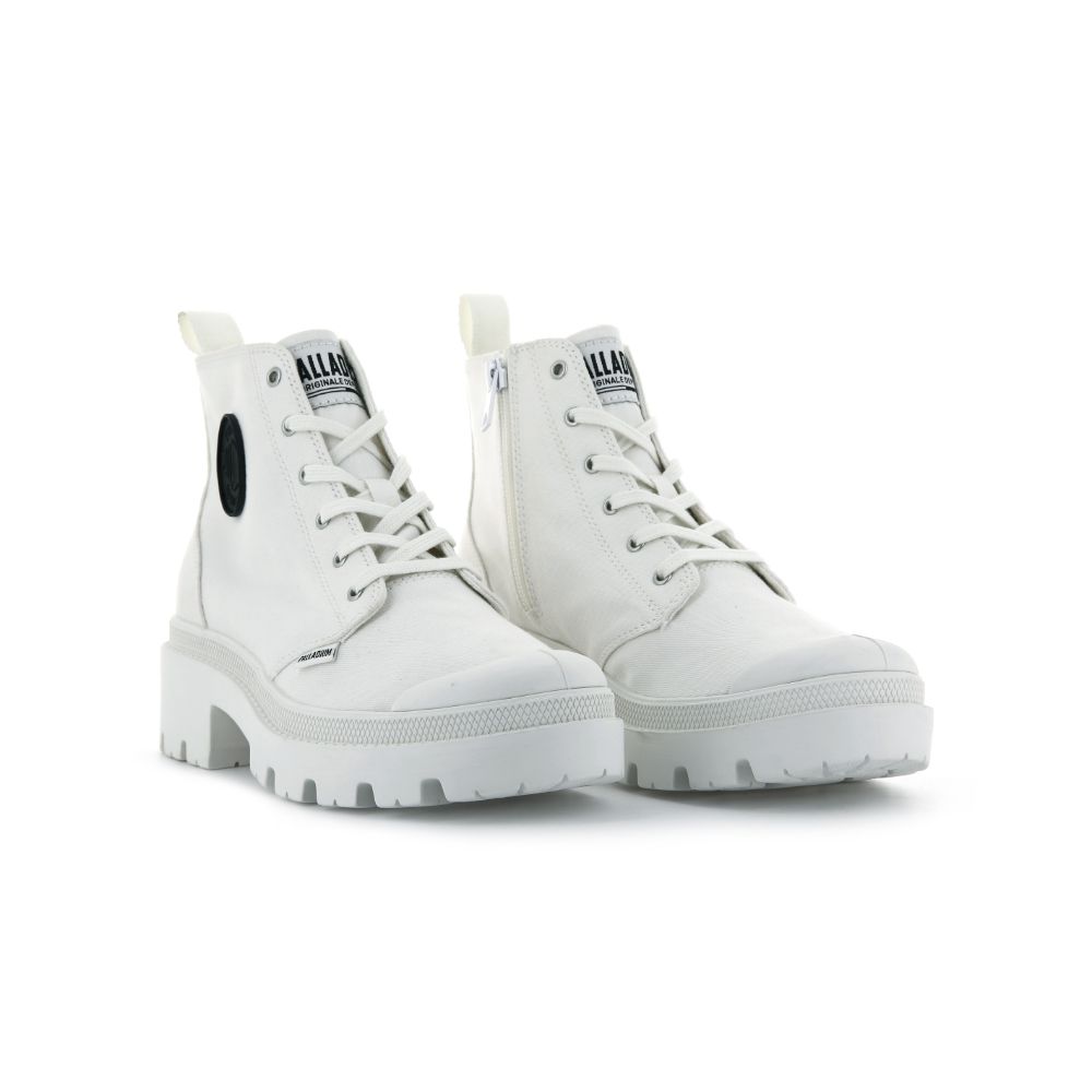 Botas Blancas con Plataforma Palladium Twill para Mujer