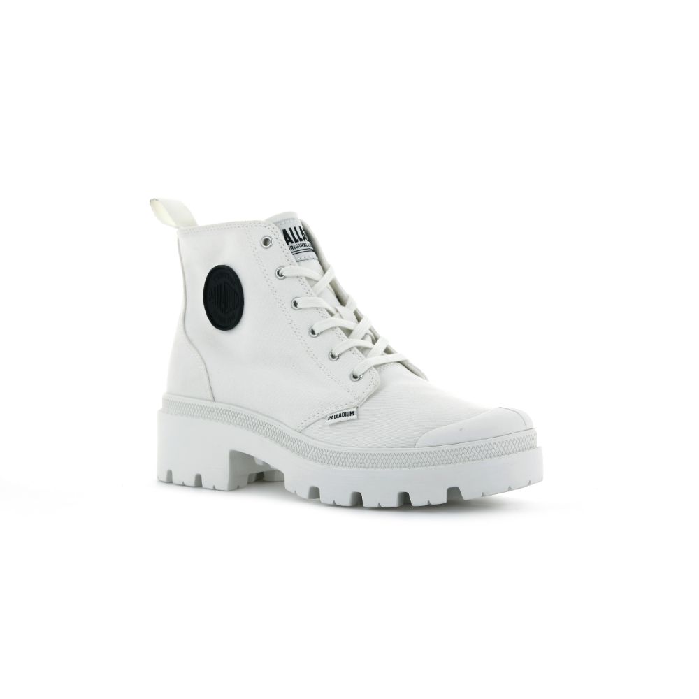 Botas Blancas con Plataforma Palladium Twill para Mujer