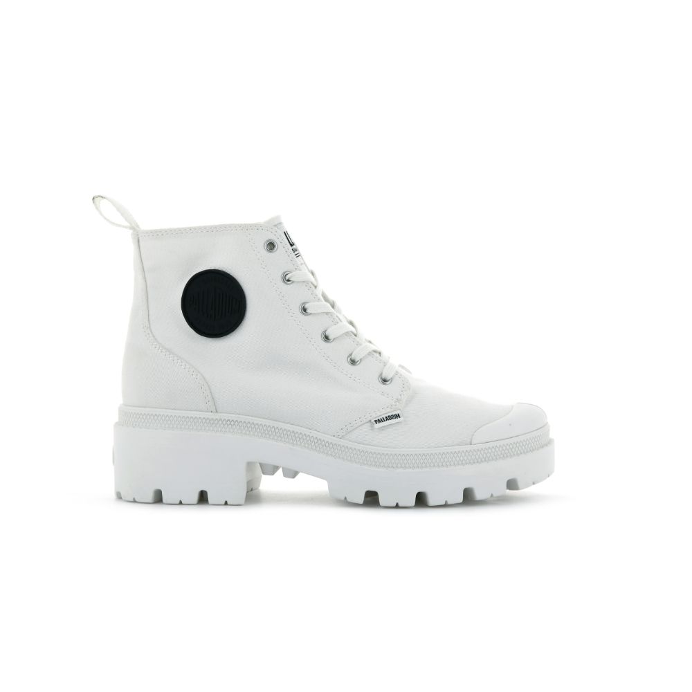 Botas Blancas con Plataforma Palladium Twill para Mujer
