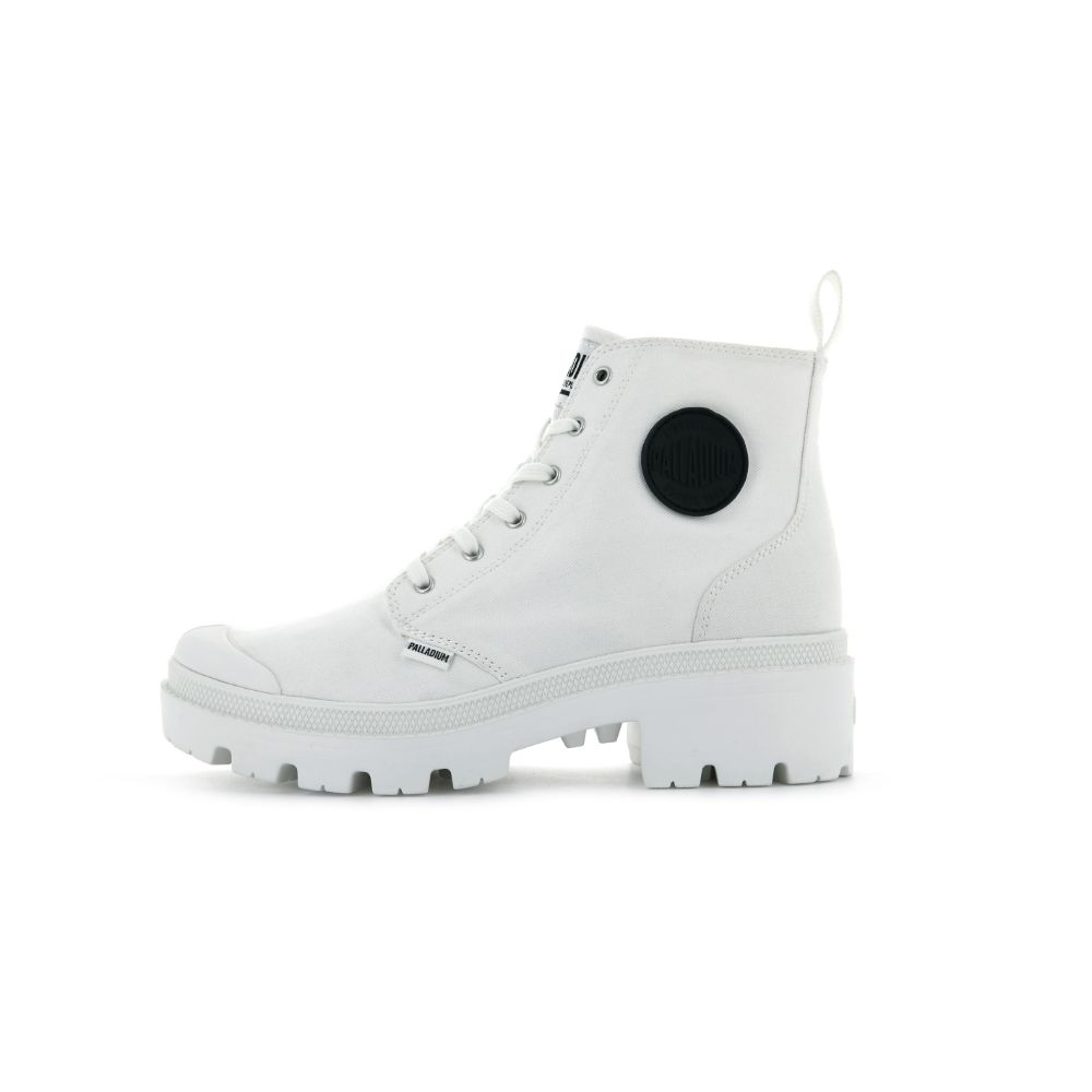 Botas Blancas con Plataforma Palladium Twill para Mujer